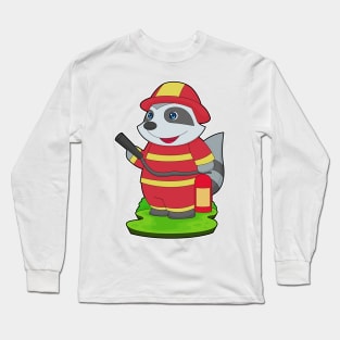 Racoon Firefighter Fire extinguisher Fire department Long Sleeve T-Shirt